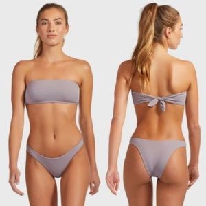 Vitamin A Ribbed Gray Bikini Set